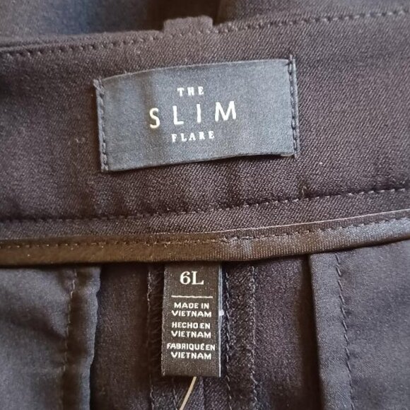 NEW! White House Black Market Seasonless Slim Flare Black Pants Size 6 Long/Tall - Picture 8 of 13